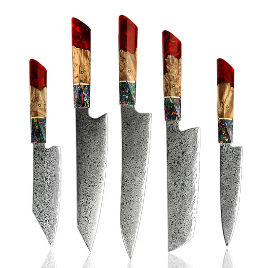 Chef Knife Sets Damascus 5 Pcs