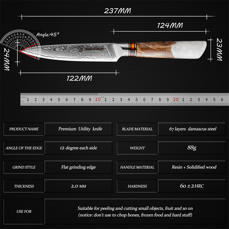 DAMARA utility knife 5 PRODUCT PARAMETERS
