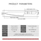 Technical specifications of Damara Kensei 8.6 inch knife showing 179g weight and 218mm blade length